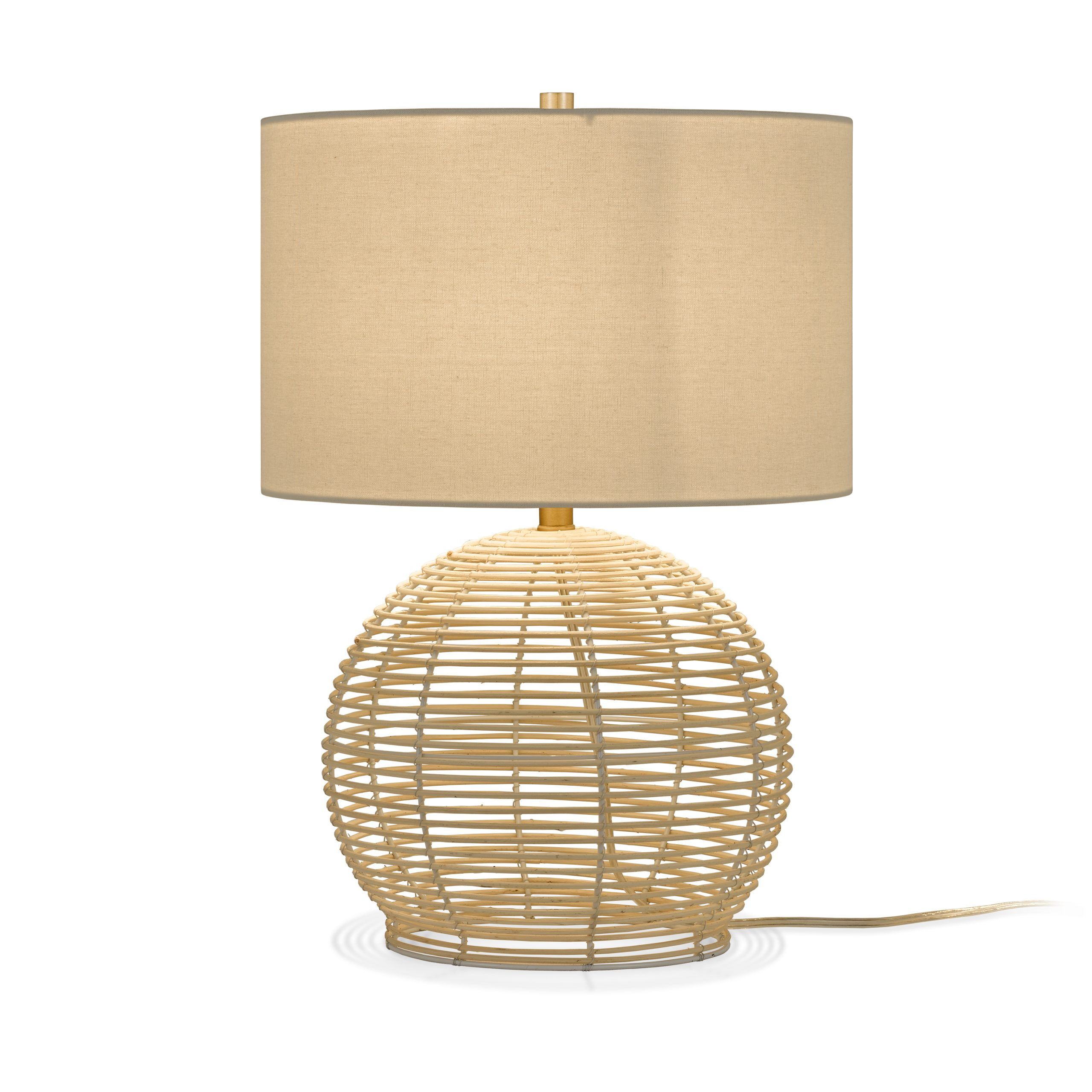 Woven Cane Standing Lamps With Regard To Favorite Woven Paths Coastal Rattan Bohemian Table Lamp – Walmart (View 9 of 10)