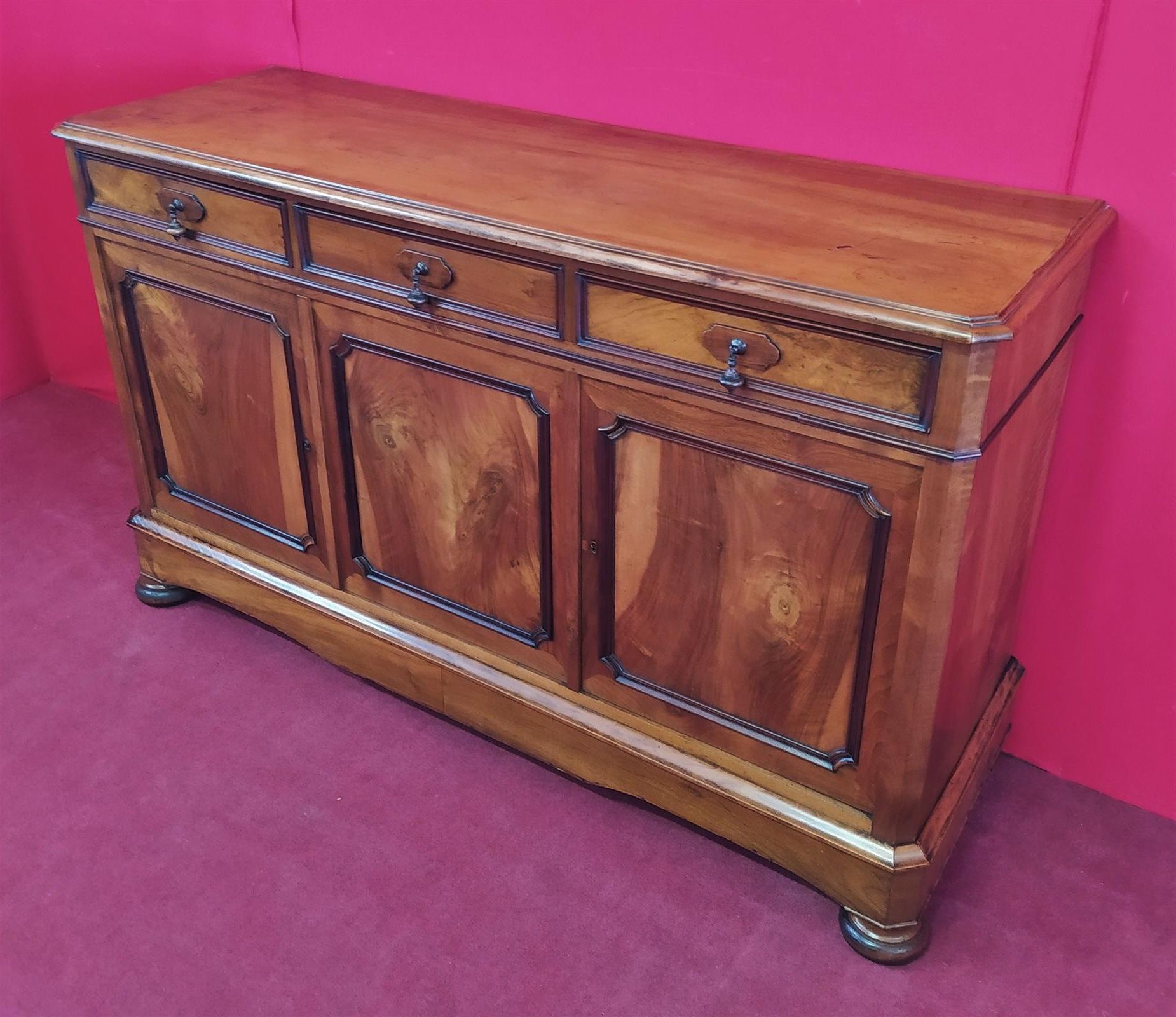 Antique Storage Sideboards With Doors Within Widely Used Sideboard With Three Doors And Three Drawers, In Light Mahogany – Rasolo  Antichità (Photo 7 of 10)