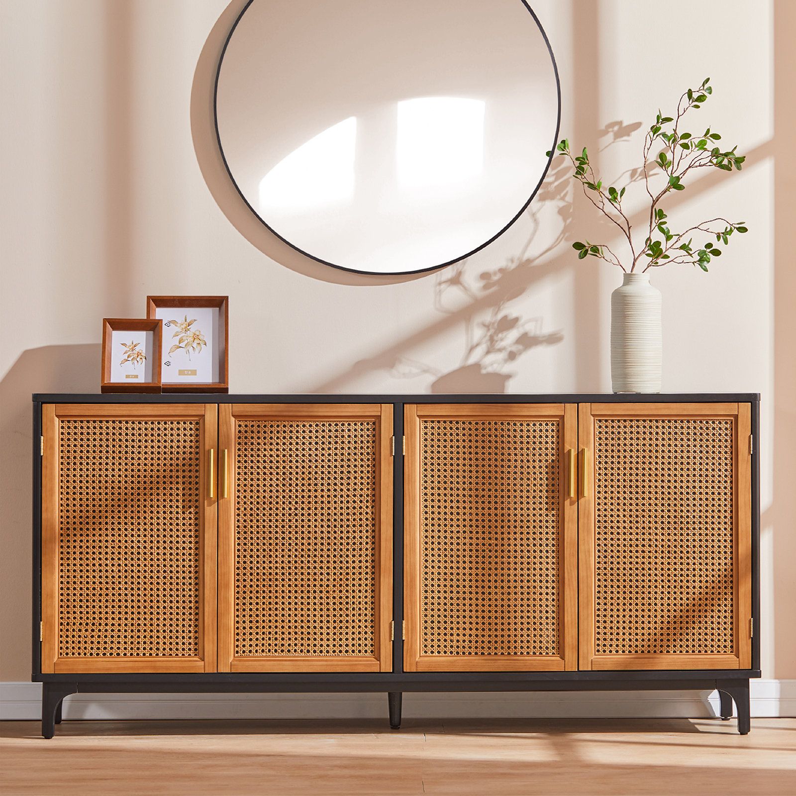 Bay Isle Home Hiawatha Sideboard Buffet Cabinet With Woven Rattan Doors And Adjustable  Shelf & Reviews (View 7 of 10)