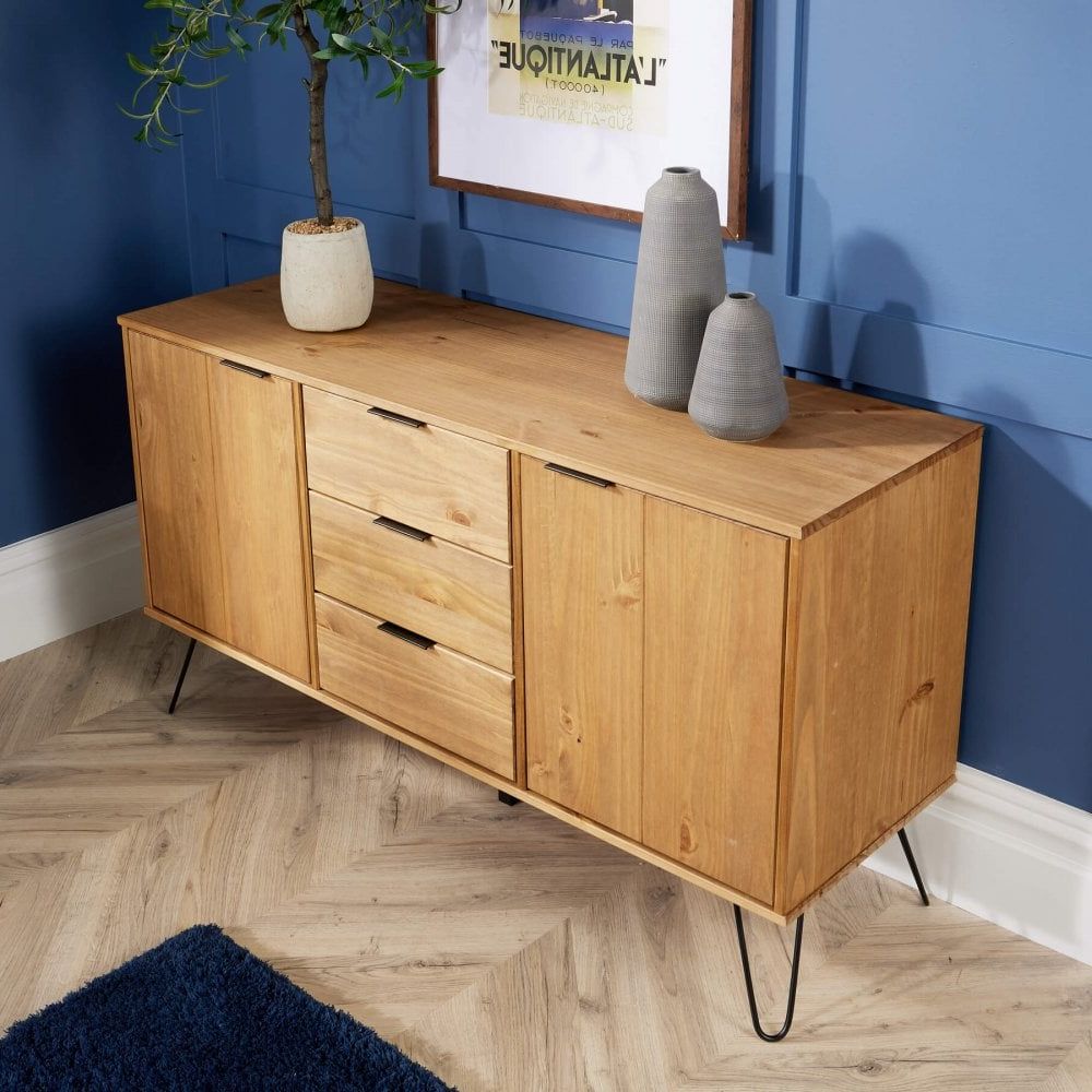 Fashionable Acadia Pine 3 Drawer Sideboard – Big Furniture Warehouse In Sideboards With 3 Drawers (Photo 3 of 10)