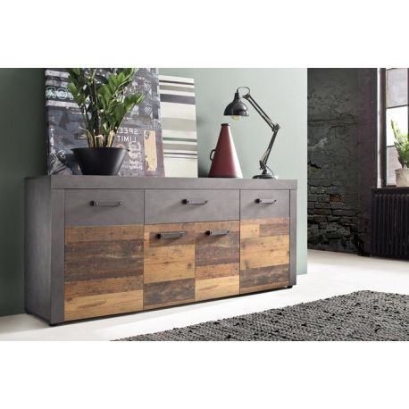 Gray Wooden Sideboards Pertaining To Well Liked Indy Sideboard In Old Wood And Grey Matera Finish – Sideboards (4244) –  Sena Home Furniture (View 8 of 10)