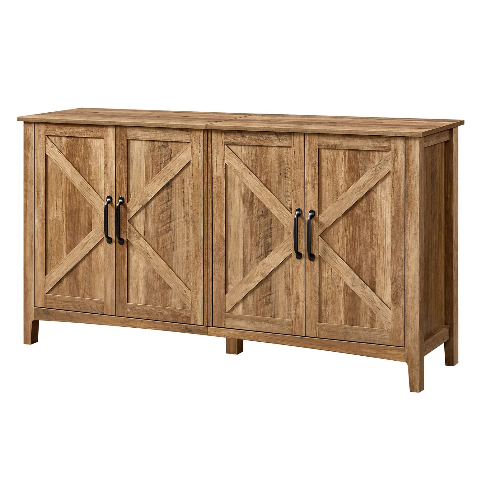 Most Recently Released Amazon – Vasagle Buffet Cabinet, Sideboard, Credenza, Kitchen Storage  Cabinet, With Adjustable Shelves, For Living Room, Entryway, Rustic Walnut  Ulsc381t41 – Buffets & Sideboards Throughout Rustic Walnut Sideboards (Photo 9 of 10)