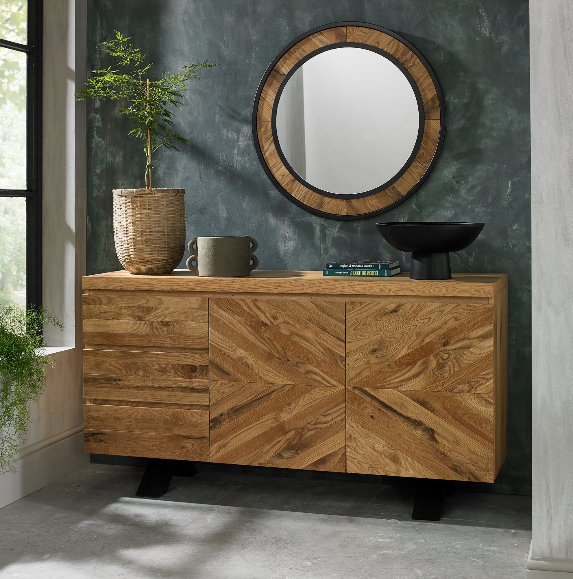 Most Recently Released Rustic Oak Sideboards Throughout Signature Collection Ellipse Rustic Oak Wide Sideboard – Living Room  Sideboards – Bentley Designs Uk Ltd (View 4 of 10)