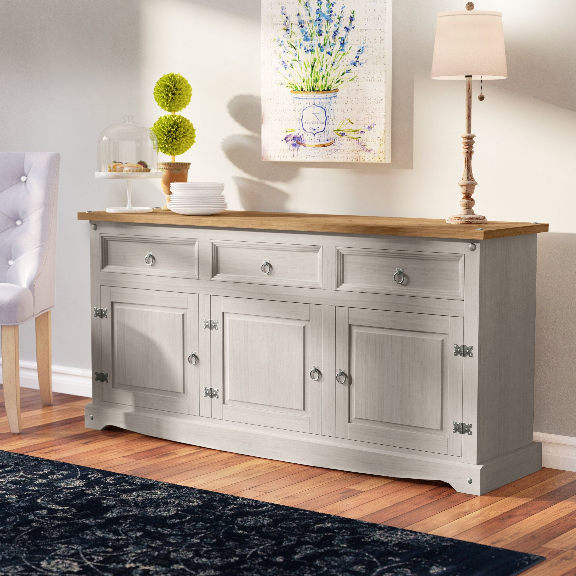 Recent Gracie Oaks Corona 65.91'' Solid Wood Sideboard & Reviews (Photo 2 of 10)