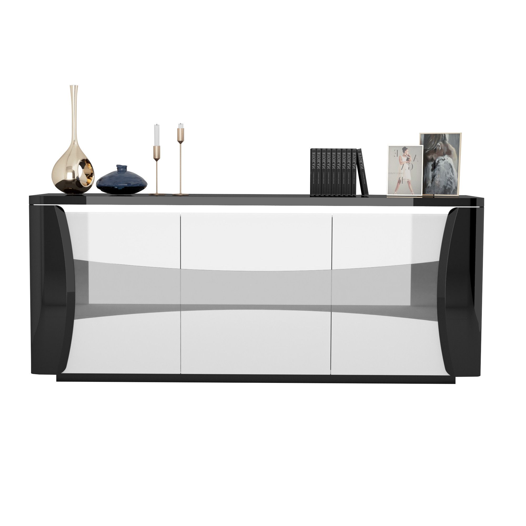 Recent Sideboards With Led Light Throughout Capella 180cm Grey And White Gloss Sideboard With Led Lights – Sideboards  (4119) – Sena Home Furniture (View 10 of 10)