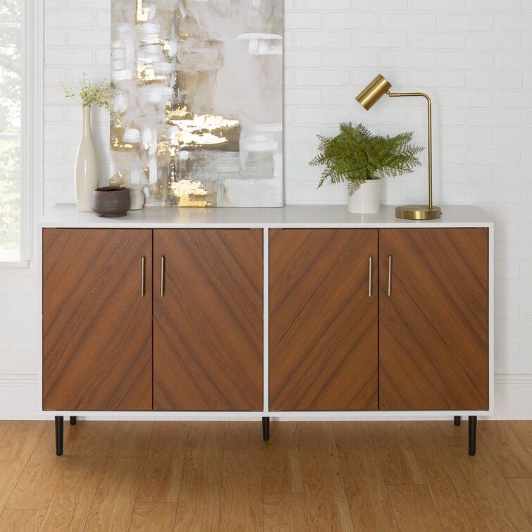 Sideboards Bookmatch Buffet Within Most Popular Wrought Studio Aminatou 58'' Sideboard & Reviews (Photo 10 of 10)