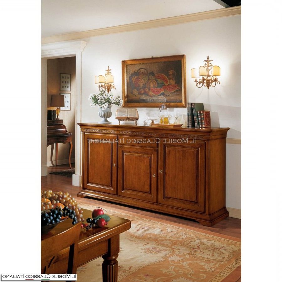 Sideboards With 3 Drawers Pertaining To Famous Classic Sideboard With 3 Ashlar Doors – Classic Sideboards In Solid Wood (Photo 1 of 10)