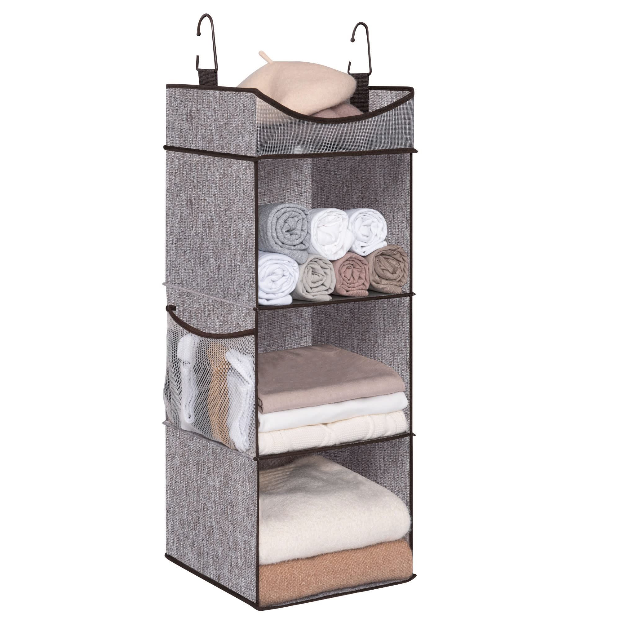 3 Shelf Hanging Shelves Wardrobes For Favorite Amazon: Storageworks Hanging Closet Organizer, 3 Shelf Hanging Closet  Shelves With Top Shelf, 12" W X 12" D X 35 ¼"h, Extra Large Space, Mixing  Of Brown And Gray : Home & Kitchen (View 6 of 10)