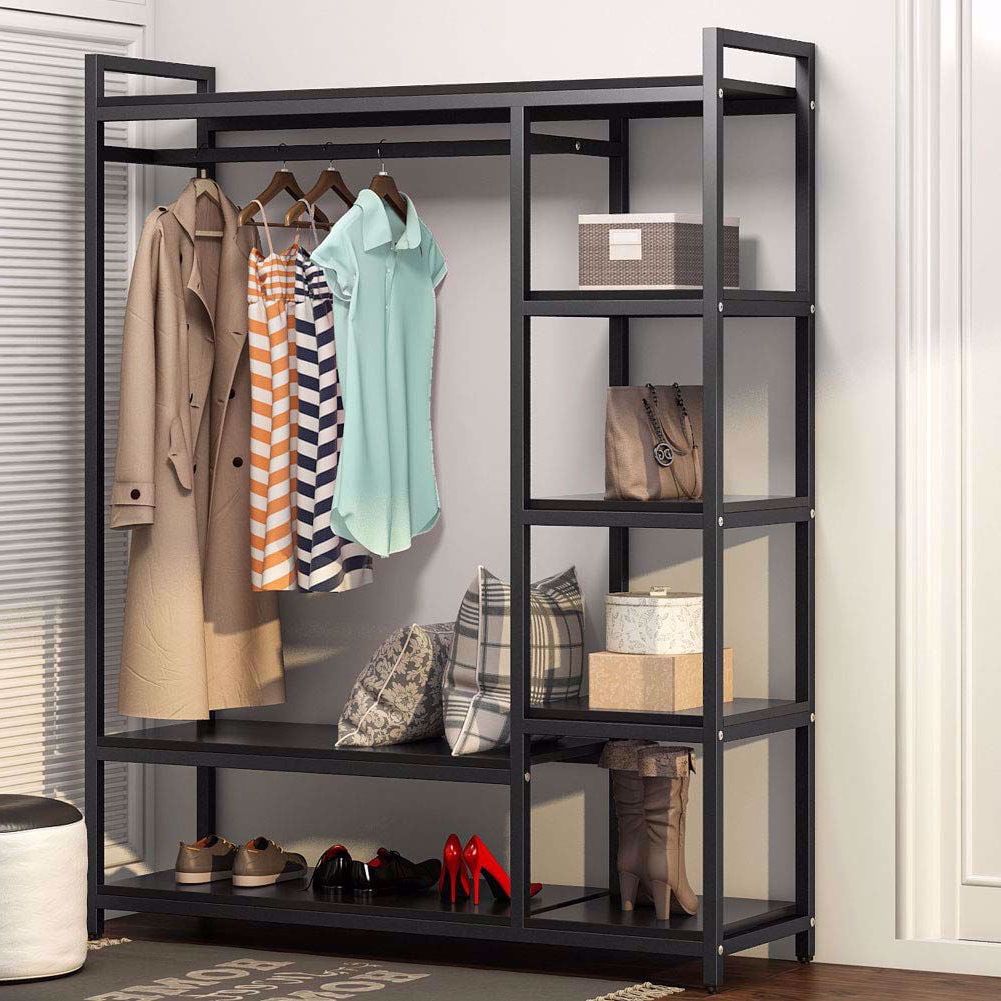 6 Shelf Wardrobes With Most Recently Released Tribesigns Free Standing Closet Organizer,heavy Duty Clothes Rack With 6  Shelves And Hanging Bar, Large Closet Storage System & Closet Garment  Shelves – Walmart (View 10 of 10)