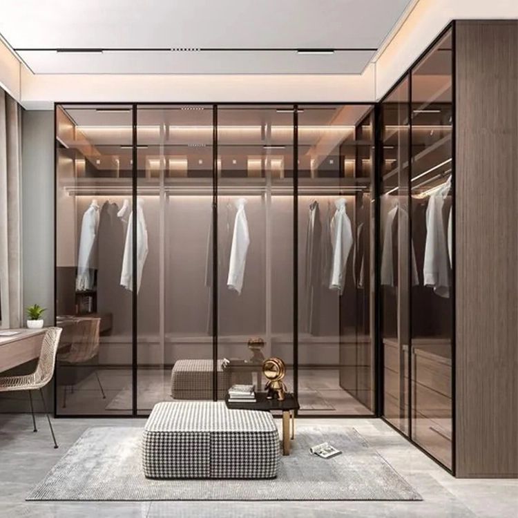 Custom Made House Hotel Office Room Aluminum Closet Bedroom Aluminium Glass  Door Metal Wardrobe – China Metal Wardrobe, Aluminium Wardrobe (View 10 of 10)