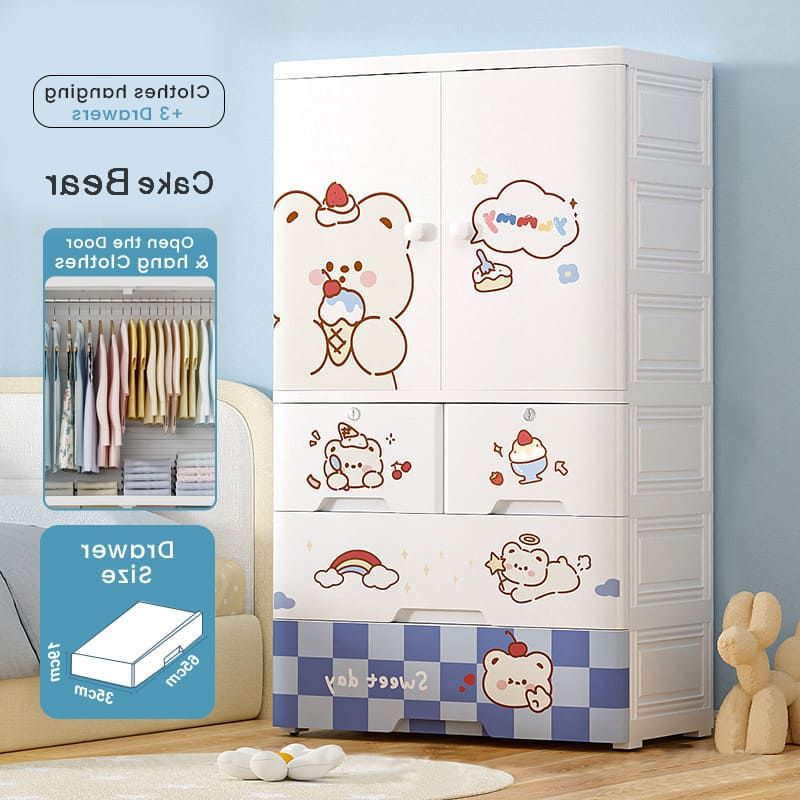 Fashionable Staranddaisy Kids Wardrobe / Storage Cabinet / Portable Almirah With  Drawers & Convertible Design – Cake Bear (h 135cm X W 70cm X D 38cm 7024 C)  – Staranddaisy Intended For Baby Clothes Wardrobes (Photo 10 of 10)