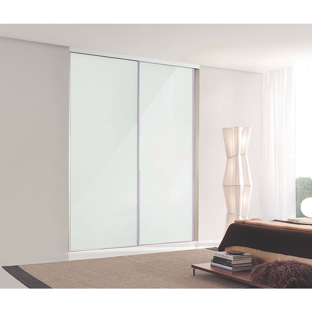 Fashionable White Frame Arctic White Glass And Mirror 'classic' Sliding Door Kits (many  Sizes) – Sliding Wardrobe World Within Arctic White Wardrobes (View 2 of 10)