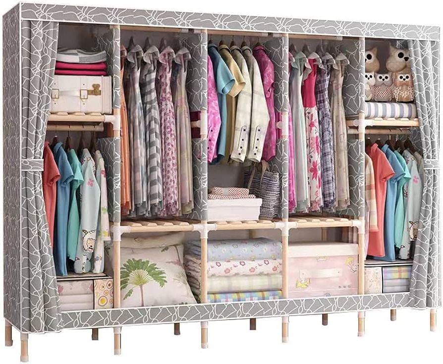Favorite Heavy Duty Wardrobes Within Hilier Extra Large Heavy Duty Wooden Wardrobe With Clothes Rail :  Amazon.co.uk: Home & Kitchen (Photo 1 of 10)