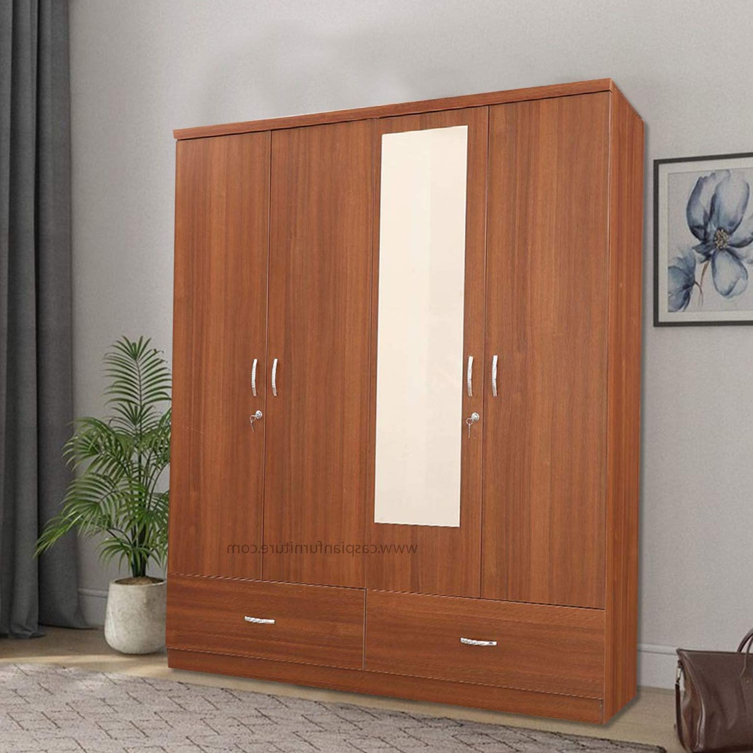 Lockable Almirah (light Brown) (75 X 60 X 19  Inches) : Amazon (View 7 of 10)