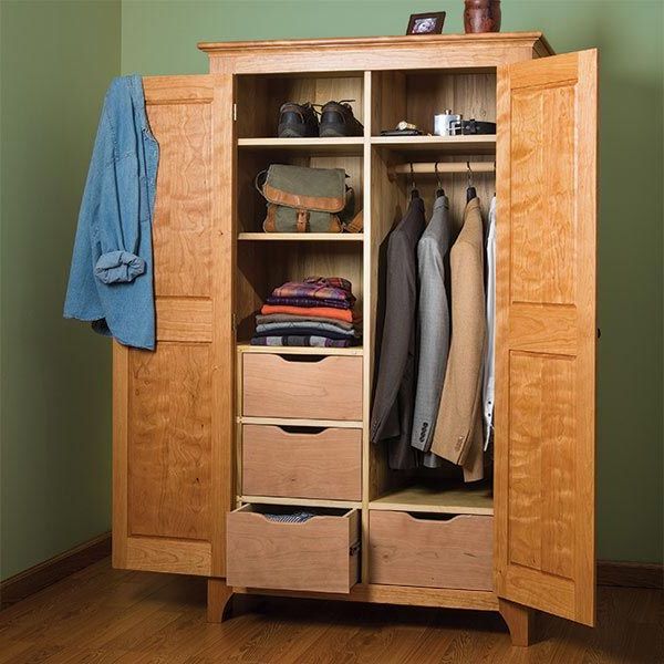 Most Recent Wardrobes In Cherry Throughout Woodcraft Magazine – Traditional Cherry Wardrobe – Paper Plan (View 8 of 10)