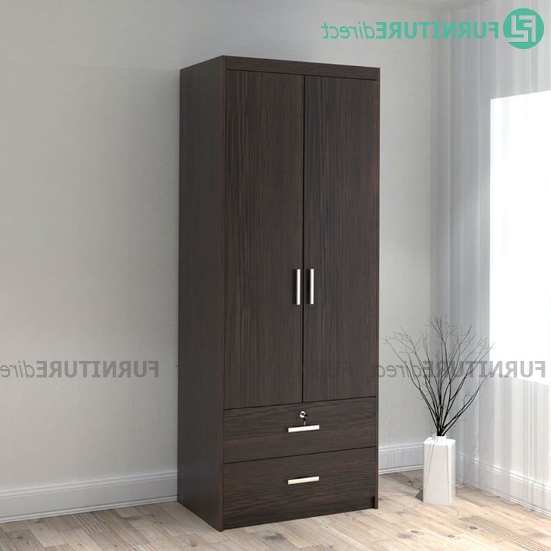 Newest Liberty 2 Door 2 Drawer Wardrobe With Key Lock Wenge –  Furnituredirect.my With Regard To Wardrobes With Two Drawers (Photo 8 of 10)