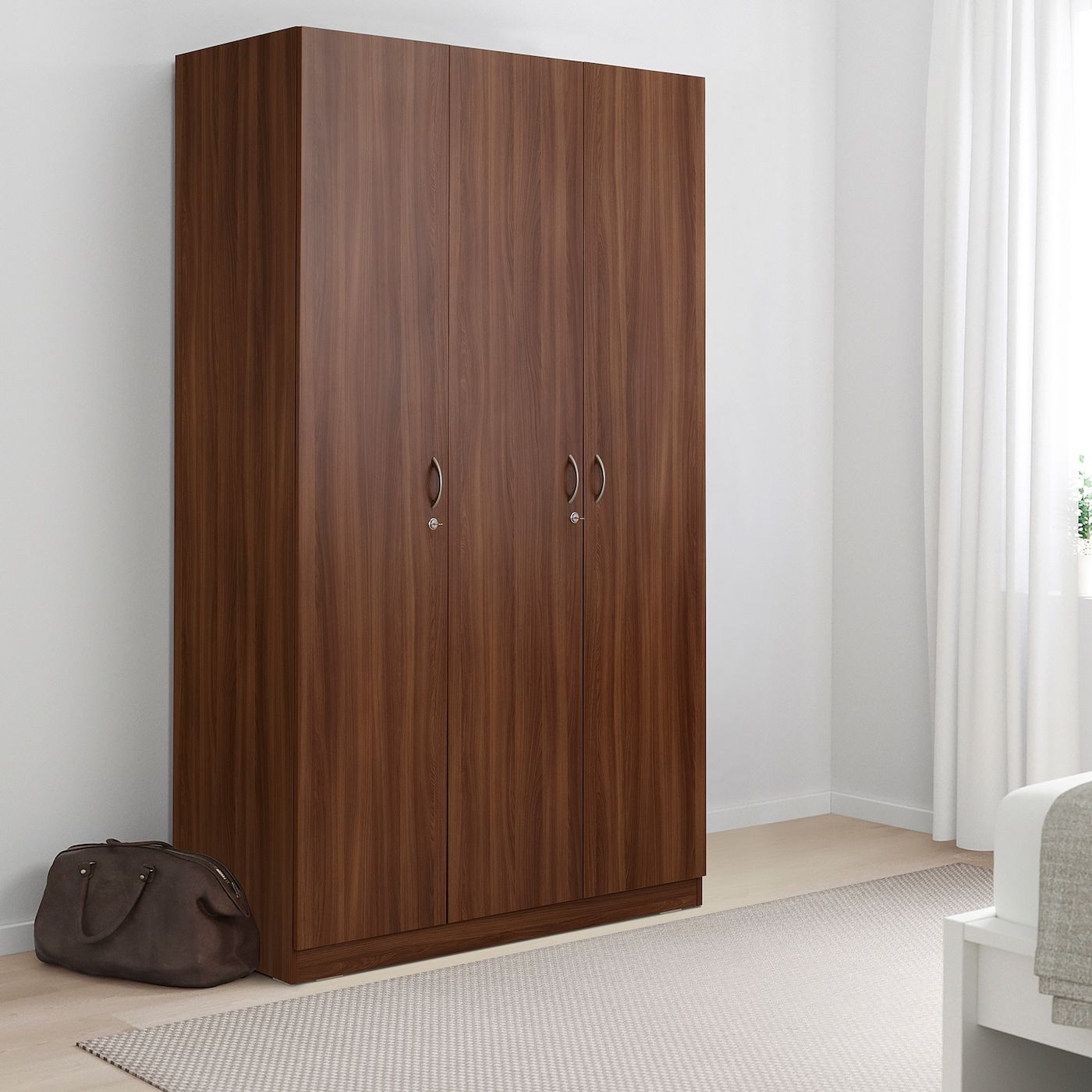 Nodeland Wardrobe With 3 Doors, Medium Brown, 120x52x202 Cm  (471/4x203/8x791/2") – Ikea Inside Famous Medium Size Wardrobes (View 10 of 10)