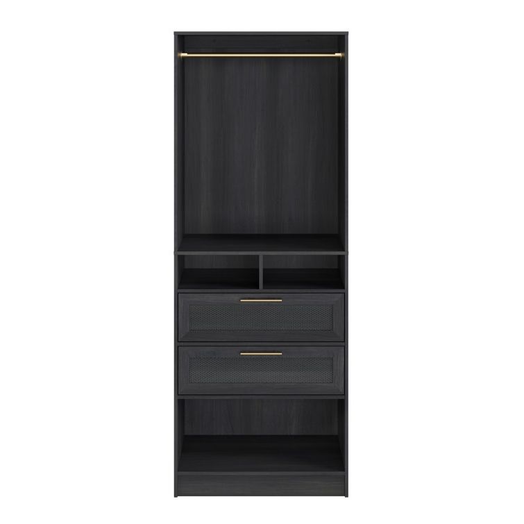Scott Living Robin 30" Wardrobe Closet With 2 Drawers And 4 Shelves With  Clothes Rod Closet System & Reviews (View 9 of 10)