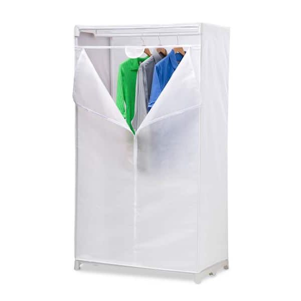 Single Tier Zippered Wardrobes Intended For Well Known Honey Can Do White Portable Closet (19.37 In. W X 63.78 In (View 10 of 10)