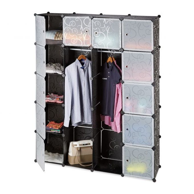 Widely Used Wardrobes With Cube Compartments In 14 Compartment Modular Wardrobe System Buy Now (Photo 6 of 10)