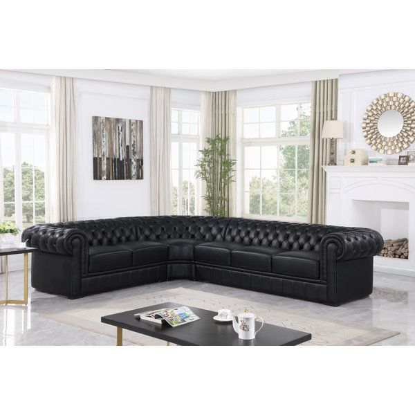 3 Piece Leather Sectional Sofa Sets Intended For Most Popular Wildon Home® Strathallan 3 – Piece Leather Sectional (Photo 4 of 10)