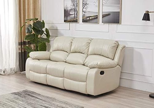 Amazon: Betsy Furniture Bonded Leather Reclining Sofa In Multiple Colors,  8018 (beige, Sofa) : Home & Kitchen In Famous Sofas In Multiple Colors (Photo 10 of 10)