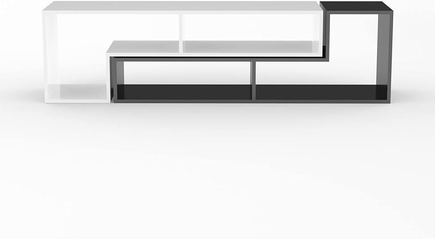 Amazon: Casamudo L Shape Tv Console Table Book Stand, Minimalist  Asymmetrical Display Shelf, Set Of 2 Geometrical Parts, Modern Tv Stand For  Home And Office (pair, Black/white) : Home & Kitchen Within Preferred Asymmetrical Console Table Book Stands (Photo 2 of 10)