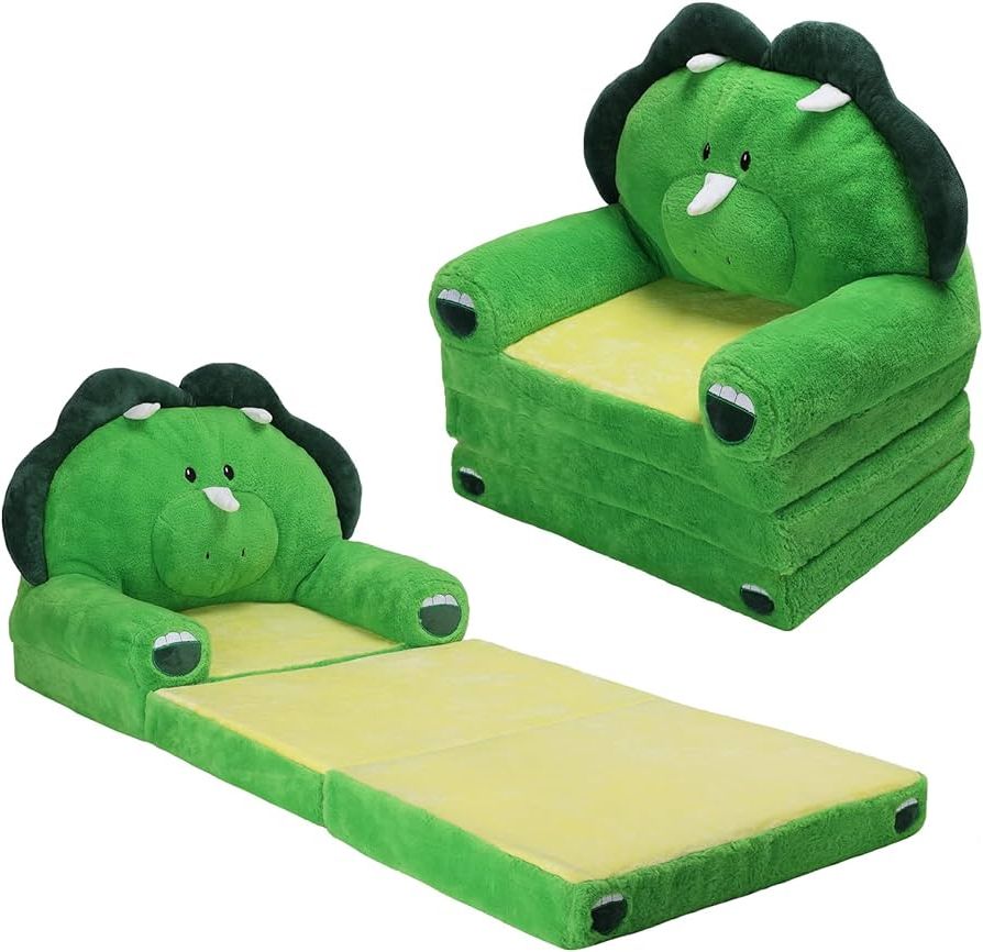 Amazon: Foldable Kids Couch Toddler Backrest Armchair 2 In 1 Flip Open Sofa  Bed For Chidren, Cartoon Comfy Soft Kids Chair, Steady Lightweight Toddlers  Sofa Bed For Bedroom Livingroom Playroom Dinosaurs : Throughout Recent 2 In 1 Foldable Children's Sofa Beds (Photo 7 of 10)