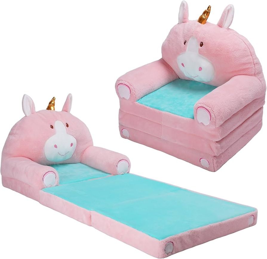 Amazon: Foldable Kids Couch Toddler Backrest Armchair 2 In 1 Flip Open Sofa  Bed For Chidren, Cartoon Comfy Soft Kids Chair, Steady Lightweight Toddlers  Sofa Bed For Bedroom Livingroom Playroom Unicorn : In Recent 2 In 1 Foldable Children's Sofa Beds (Photo 5 of 10)