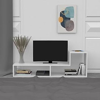 Asymmetrical Console Table Book Stands Within Fashionable Amazon: Casamudo L Shape Tv Console Table Book Stand, Minimalist  Asymmetrical Display Shelf, Set Of 2 Geometrical Parts, Modern Tv Stand For  Home And Office (single) : Home & Kitchen (View 4 of 10)