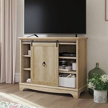 Best And Newest Amazon: Sauder Adaline Cafe Tv Stand With Storage, Orchard Oak Finish :  Home & Kitchen Throughout Cafe Tv Stands With Storage (Photo 2 of 10)