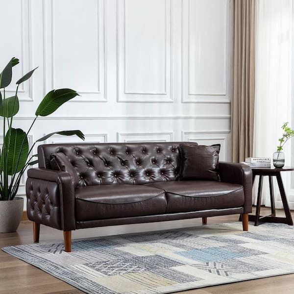 Best And Newest Faux Leather Sofas Pertaining To Kinwell 78 In (View 6 of 10)