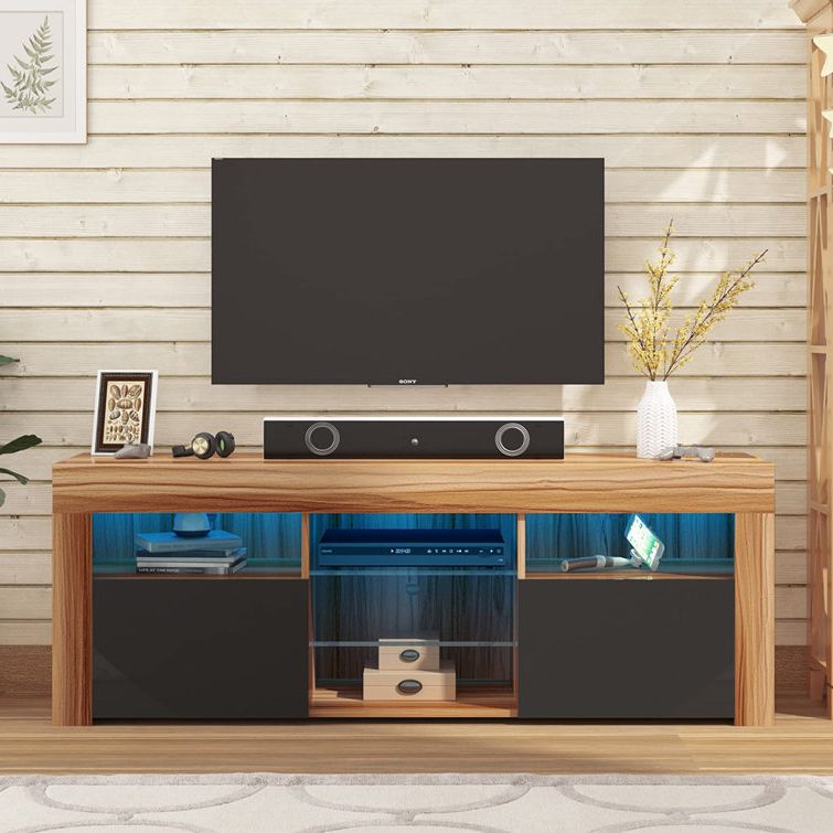 Black Rgb Entertainment Centers With Regard To Well Known Wrought Studio Catlynn 57"led Tv Stand Television Stands For 55/65" Modern Entertainment  Center With Rgb Led Lights & Reviews (Photo 7 of 10)