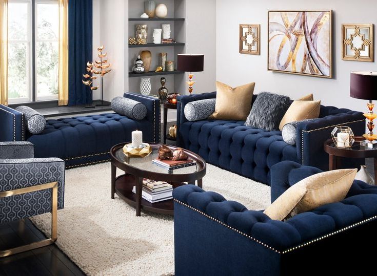 Blue Couch Living Room, Navy Living Rooms, Blue Sofas Living  Room (Photo 2 of 10)