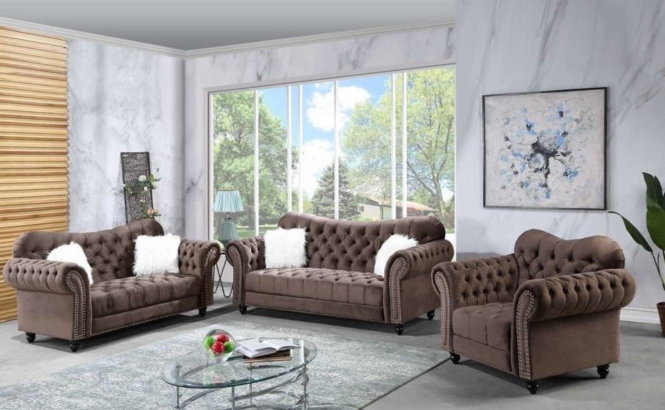 Chocolate Brown Velvet Sofa – Home Center Furniture With Regard To Best And Newest Sofas In Chocolate Brown (Photo 7 of 10)