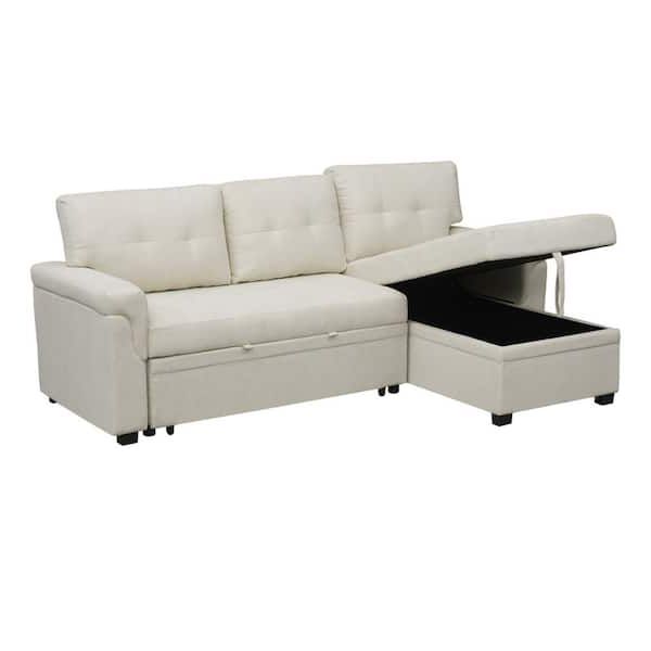 Cream Velvet Modular Sectionals With Latest Maykoosh Cream, Velvet Modular Sectional Sofa Reversible Sectional Sleeper  Pull Out Sectional Sofa Convertible Sofa With Chaise 58305w – The Home Depot (View 7 of 10)