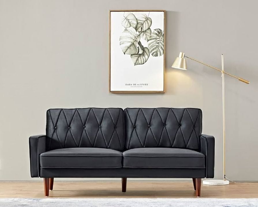 Current Tufted Upholstered Sofas Inside Amazon: Us Pride Furniture Us Pride Funiture Modern Style Upholstered  Tufted 69.3'' Wide 3 Seater Sofas, Black : Home & Kitchen (Photo 5 of 10)