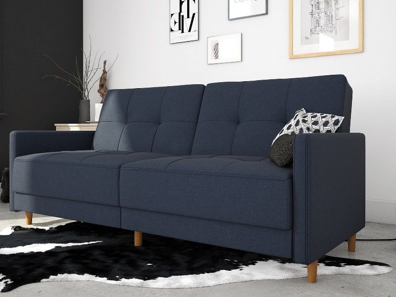 Featured Photo of 2024 Popular Navy Linen Coil Sofas