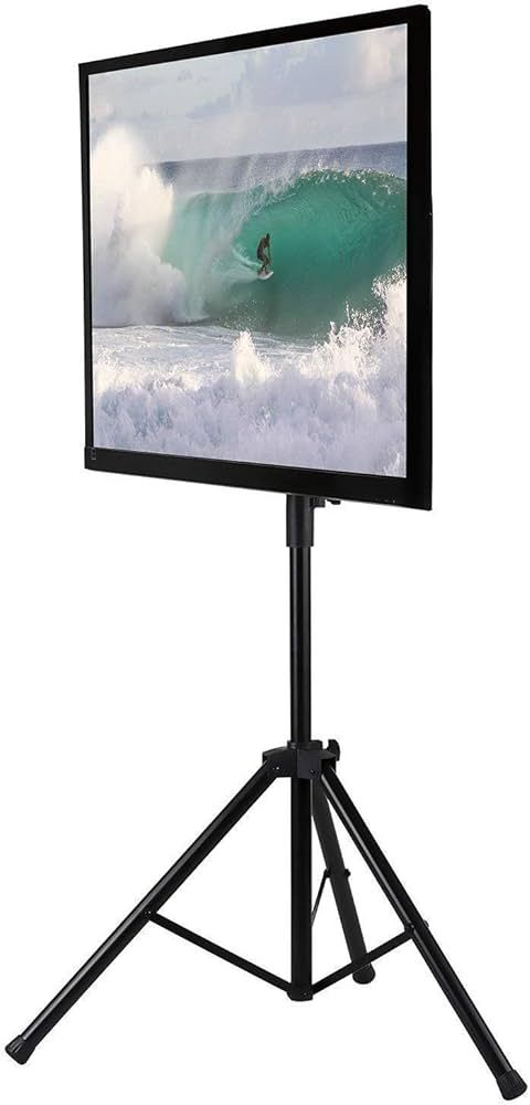 Famous Amazon: Mount It! Tv Tripod Stand – Portable Tv Stands For Flat Screens  – Indoor Or Outdoor Tv Pole Stand – Television Tripod Stand For 32 70  Inches Screen – Single Pole Tv Stand Inside Foldable Portable Adjustable Tv Stands (View 10 of 10)