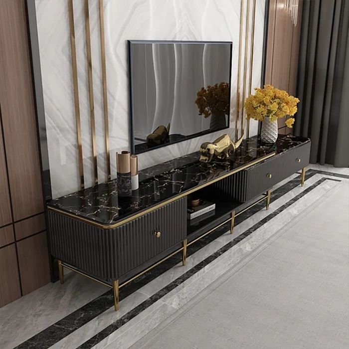 Featured Photo of 2024 Best of Black Marble Tv Stands