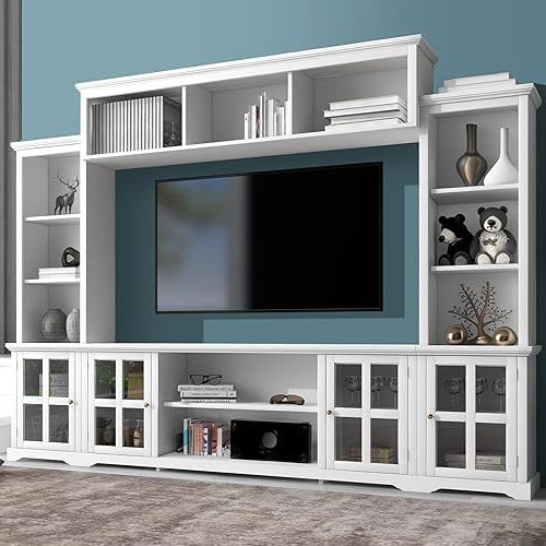 Fashionable Amazon: Tatub Large Entertainment Center With Bookshelves And Tv  Cabinet, Modern Tv Console Cabinet,  (View 3 of 10)