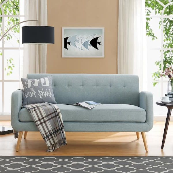 Featured Photo of  Best 10+ of Modern Blue Linen Sofas