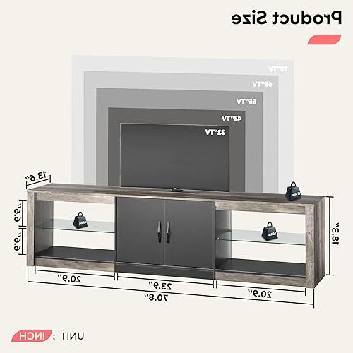 Fashionable Snapklik : Bestier 70 Inch Led Tv Stand For 75 Inch Tv Large Entertainment  Center Gaming Pertaining To Bestier Tv Stand For Tvs Up To 75" (Photo 7 of 10)