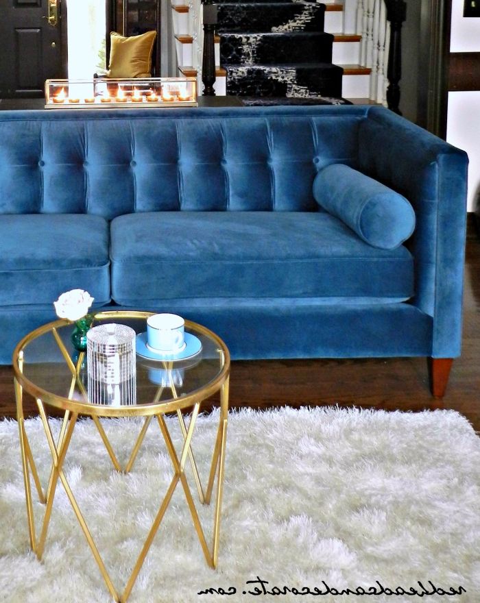 Fashionable Sofas In Blue Pertaining To My Teal Blue Velvet Sofa (View 8 of 10)