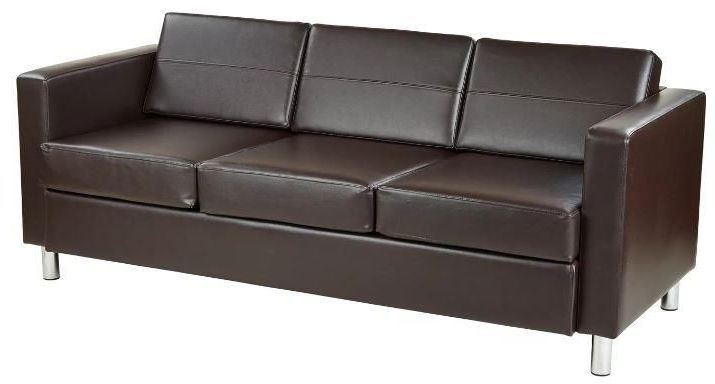 Faux Leather Sofa, Leather  Sofa Couch, Sofa Upholstery For Latest Faux Leather Sofas In Dark Brown (Photo 2 of 10)