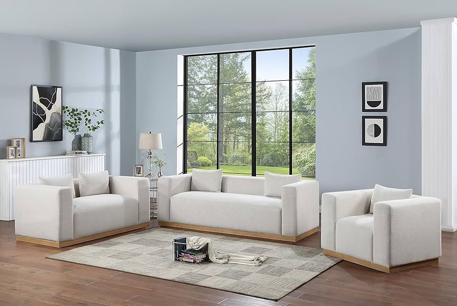 Favorite Sofas With Pillowback Wood Bases With Regard To Amazon: Meridian Furniture Alfie Collection Modern (View 8 of 10)