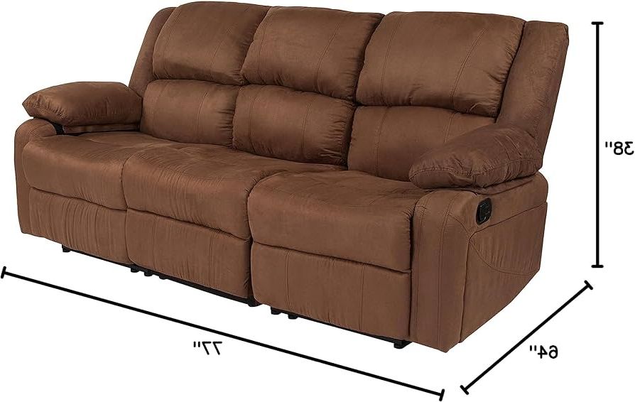 Flash Furniture Harmony Series Chocolate Brown Microfiber Sofa With Two  Built In Recliners : Home & Kitchen – Amazon In Widely Used 2 Tone Chocolate Microfiber Sofas (Photo 3 of 10)