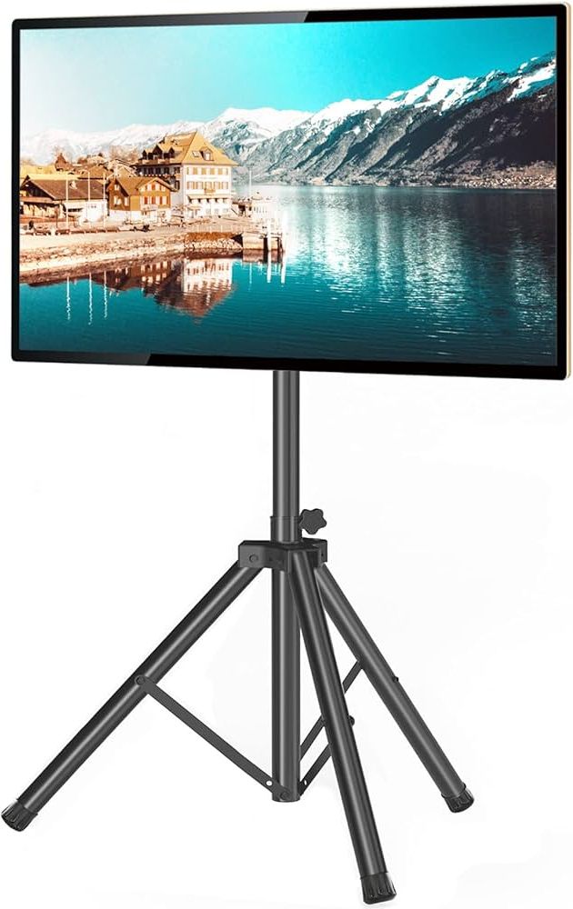 Foldable Portable Adjustable Tv Stands In Well Known Amazon: Portable Tv Tripod Stand Tilt Mount For 32 70 Inch Led Lcd Oled  Flat Screen Tvs/monitors, Height Adjustable Foldable Mount Stand, Black  Floor Display Stand With Max Vesa 600x400mm : Everything Else (View 2 of 10)