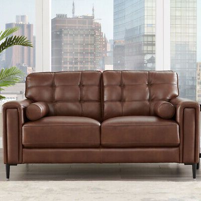 Hydeline Colton Top Grain Leather Loveseat (View 8 of 10)