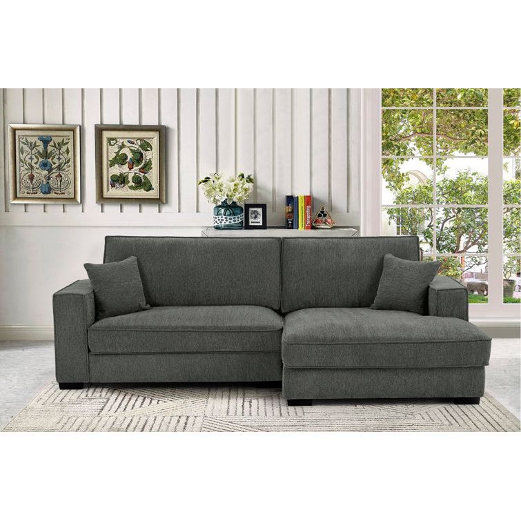 Latitude Run® Braflin Upholstered Chenille Sofa Chaise Wide Seat Sectional (View 6 of 10)